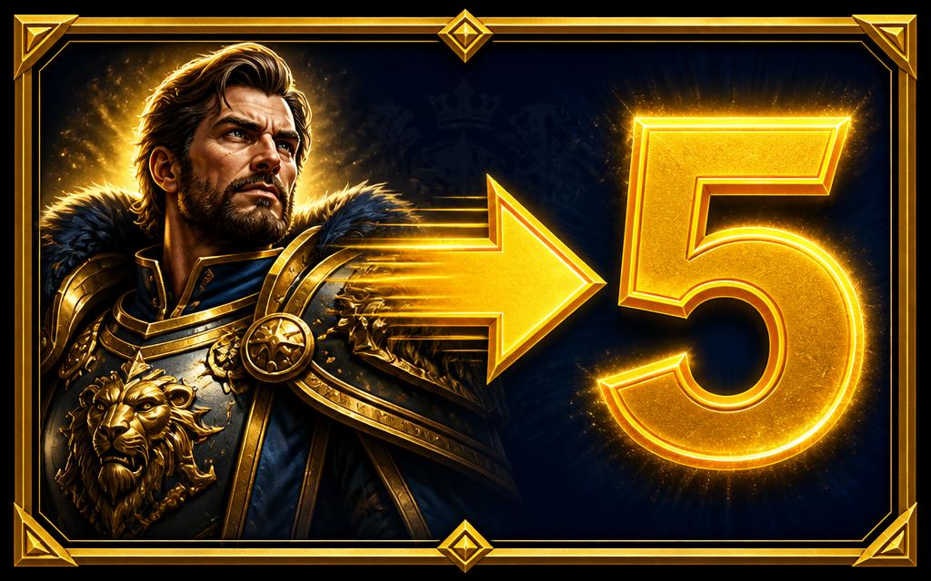 Thumbnail layout example: a hero portrait, a large arrow, and one big number